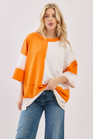 Oversized Color Block Top