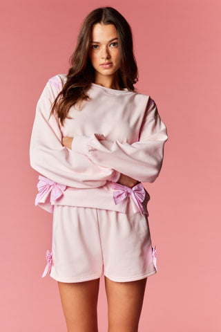 Pink Bow Detail Lounge Set