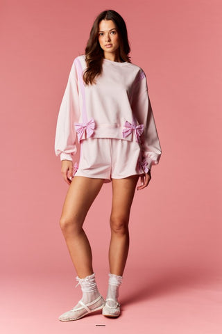 Pink Bow Detail Lounge Set