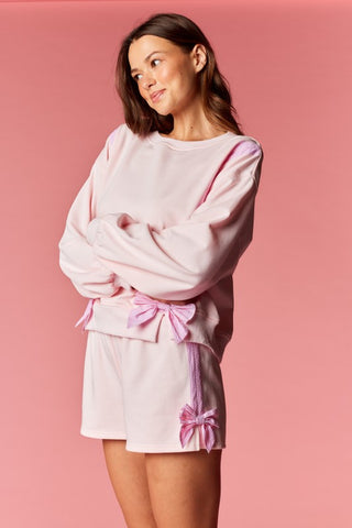 Pink Bow Detail Lounge Set