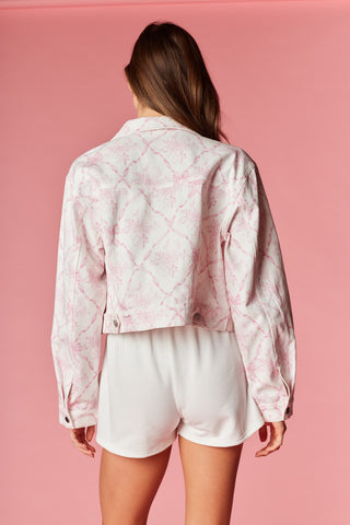 Coquette Pink Bow Cropped Jacket