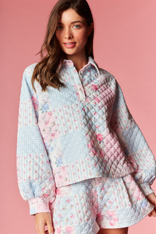 Pastel Patchwork Quilted Lounge Set