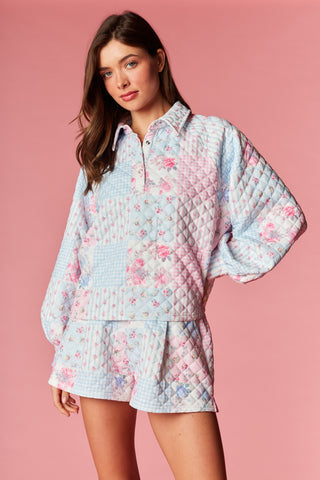 Pastel Patchwork Quilted Lounge Set