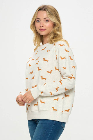 Dachshund Print Sweatshirt