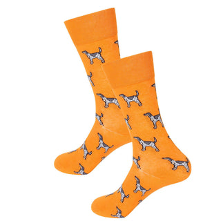 Vibrant Orange Coonhound Socks