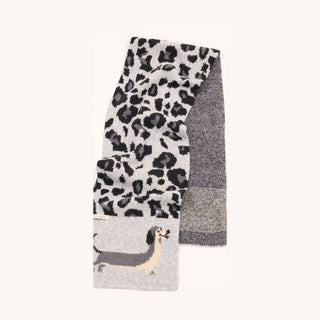Dachshund Leopard Cashmere Blend Scarf