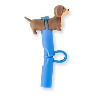 Dachshund Silicone Straw Topper Set – 6-Pack Reusable Wiener Dog Straw Covers