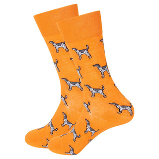 Vibrant Orange Coonhound Socks