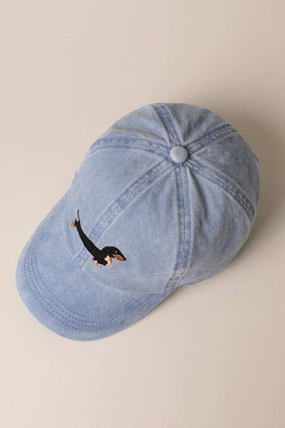 Premium Embroidered Dachshund Baseball Cap | Adjustable Cotton Doxie Hat