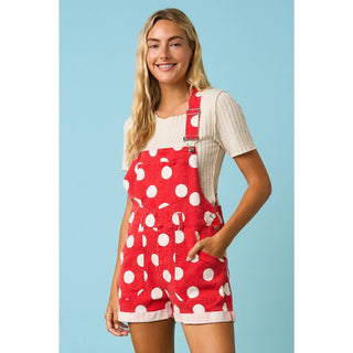 GAME DAY POLKA DOT ROMPER BIB OVERALLS