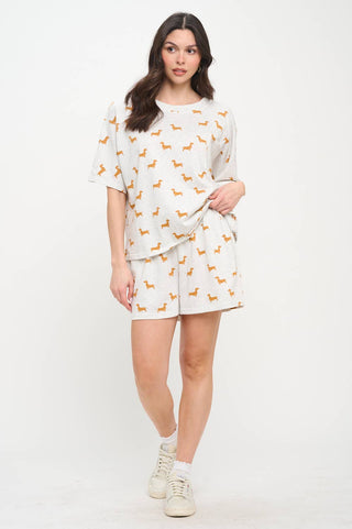 Dachshund Love Relaxed Fit Shorts – Sunny Wiener Dog Print