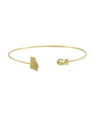 Georgia State Pride Gold Cuff - Minimalist GA Bracelet