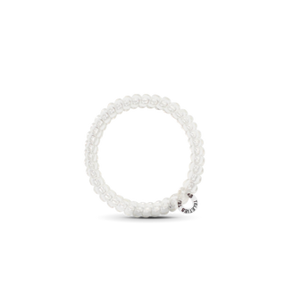 TELETIES Small Crystal Clear Spiral Hair Ties – Strong Grip No-Rip Coils (3-Pack)