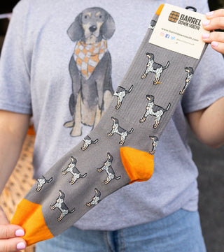 Bluetick Coonhound Ribbed Crew Socks – Premium Grey Dog Lover Gift