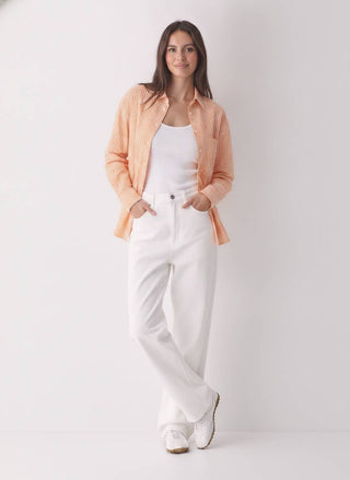 The Heritage Stripe Button-Up: Tennessee Orange 100% Cotton