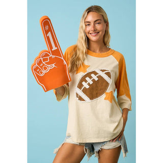 FOOTBALL PATCH MINERAL WASHED COLOR BLOCK TOP