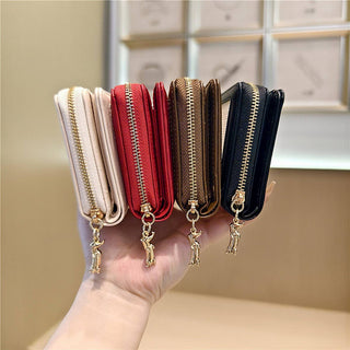 Embroidered Dachshund Zip Bifold Wallet