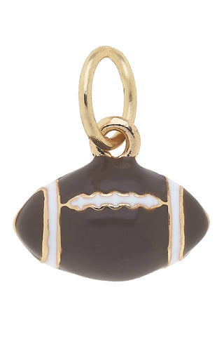 Brown 3-D football charm pendant with gold accents.