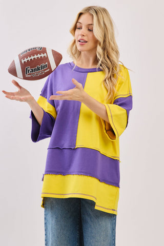 Oversized Color Block Top