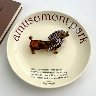 Whimsical Dachshund in Outfits Hair Claws