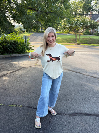 Tennessee Game Day Dachshund Graphic Knit Sweater