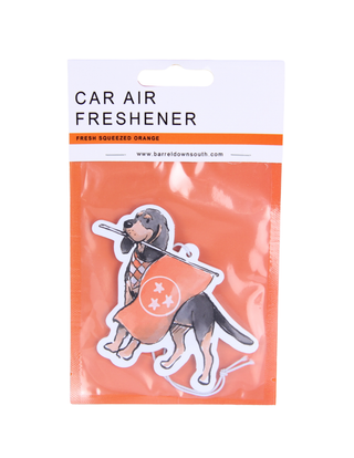 Bluetick Coonhound Dog Carrying Flag Tennessee Air Freshener