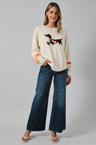 Tennessee Game Day Dachshund Graphic Knit Sweater