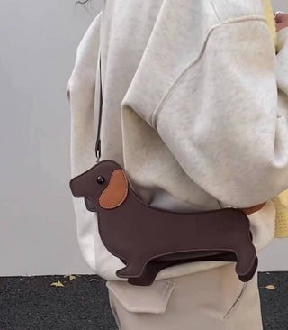 Funny Spotted Dachshund Shaped Crossbody Bag