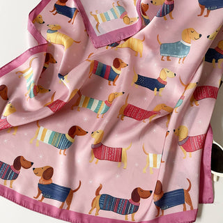 Cute Pet Dachshund Print Bandana Scarf