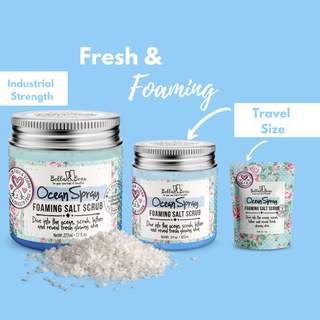 Bella & Bear Ocean Spray Foaming Salt Scrub – Mini Body Scrub | Beachy Fresh Exfoliator