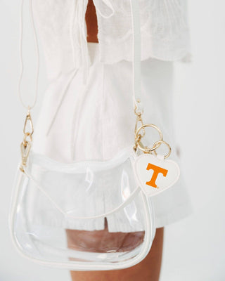 Tennessee Volunteers Clara Luxury Clear Stadium Bag | Tennessee Heart Charm