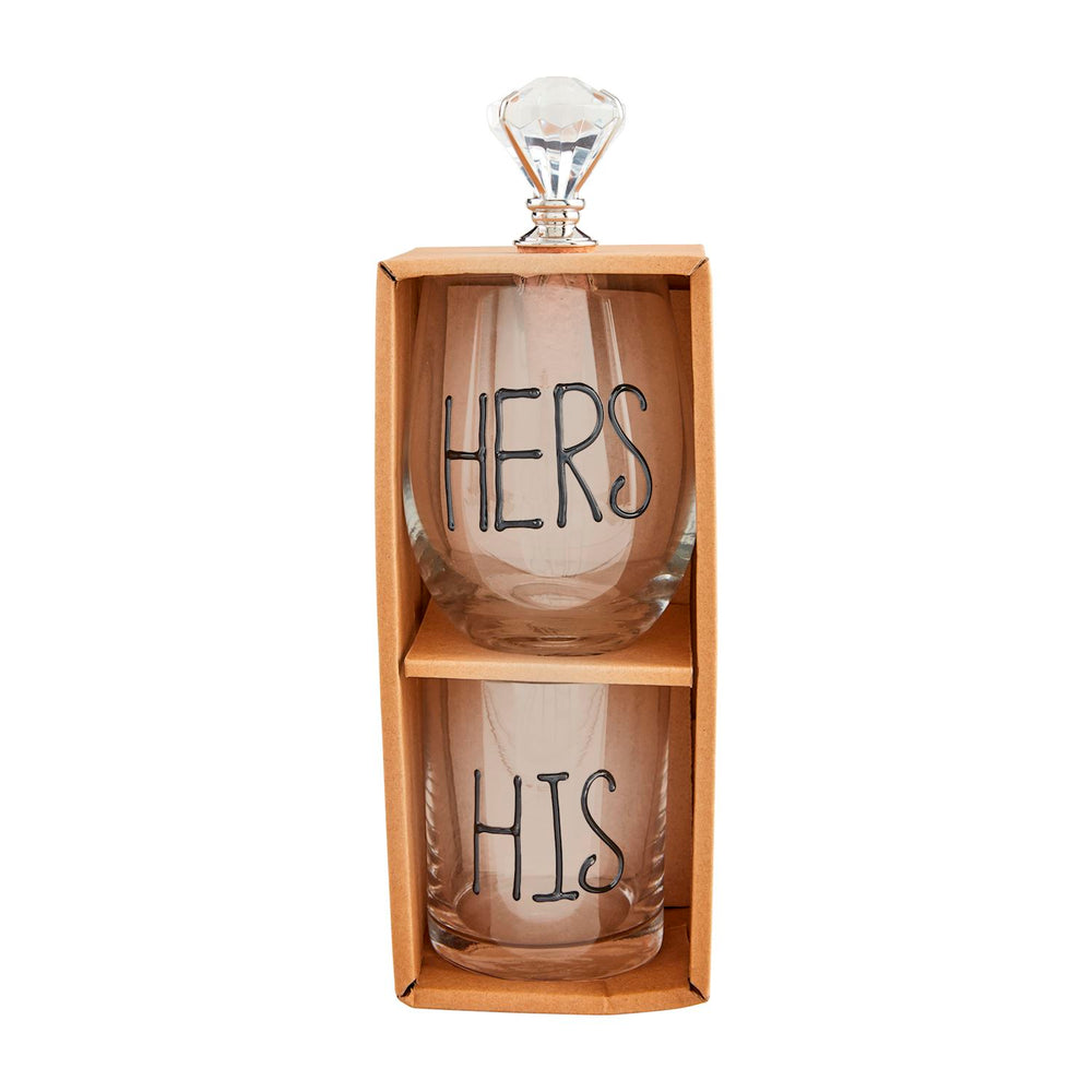 Mud Pie His & Hers Glass Set - Home