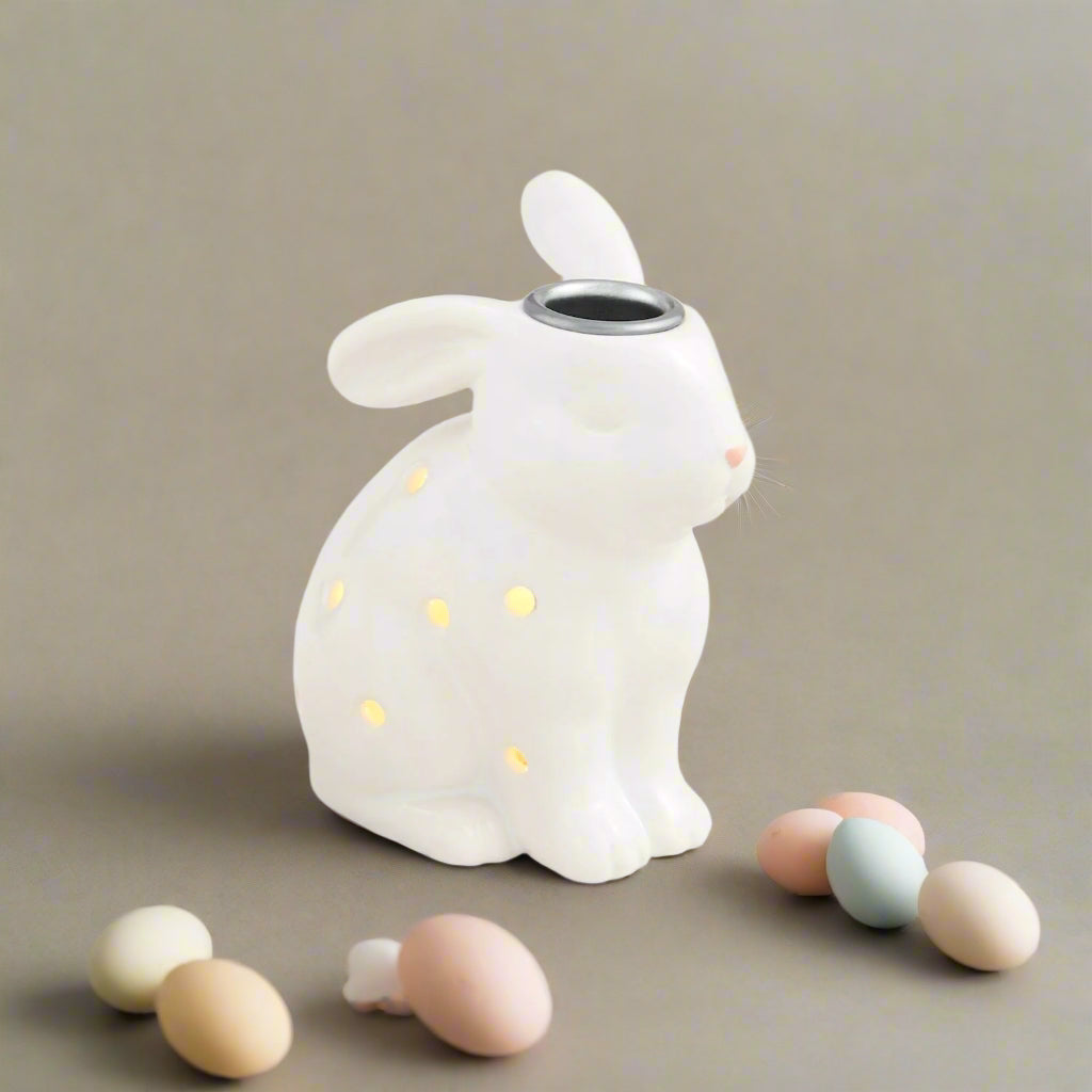 Mud Pie LED Bunny Taper Holders (Large & Small) - Home