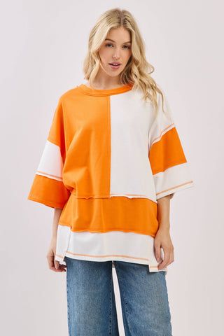 Oversized Color Block Top