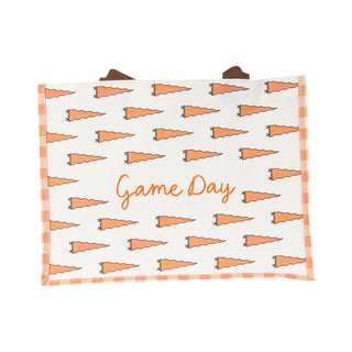 Tennessee Game Day Pennant Tote - Orange Gingham Canvas Bag