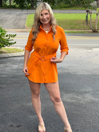 Belted Shirt Dress: Tennessee Edition