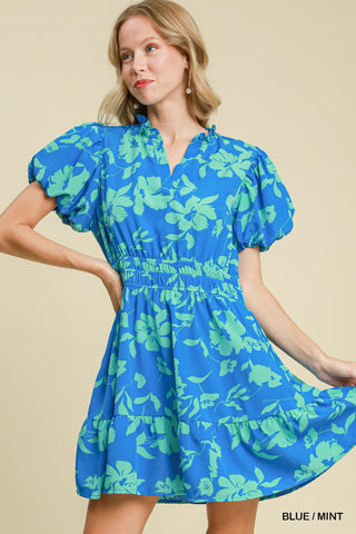 Floral Smocked Waist Dress