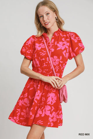 Floral Smocked Waist Dress