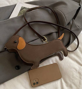Funny Spotted Dachshund Shaped Crossbody Bag