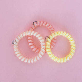 Lexie Hull Edition: Strong-Grip Large Hair Ties – Pink & Yellow 3-Pack