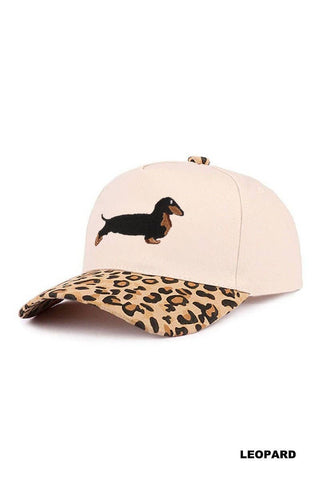 Dachshund Two-Tone Embroidered Cotton Baseball Cap