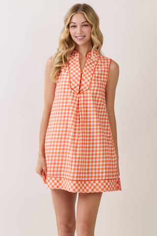 Knoxville Heirloom Orange Gingham Shift Dress