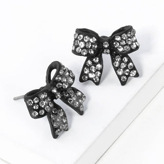 Pave Bow Stud Earrings