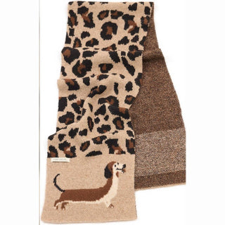 Dachshund Leopard Cashmere Blend Scarf