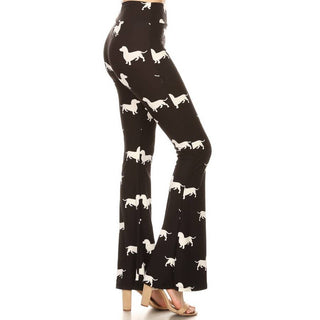 Buttery Soft Dachshund Print High-Waist Palazzo Pants