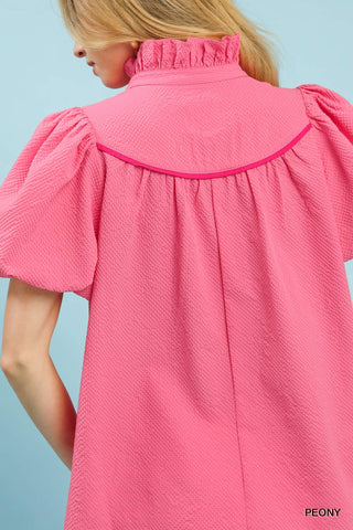 Textured Puff Sleeve Blouse