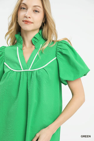 Textured Puff Sleeve Blouse