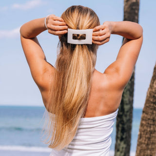 Flat Rectangle Hair Clip | Large | Coconut White