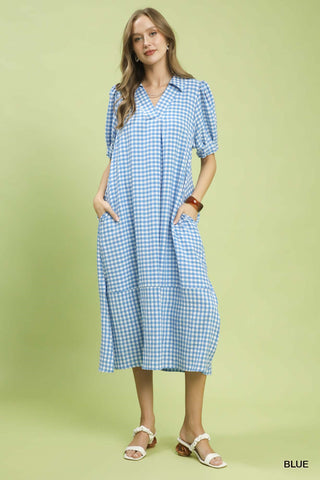 Audrey Tiered Gingham Midi Dress