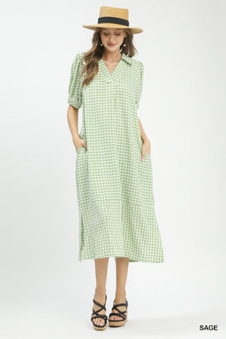 Audrey Tiered Gingham Midi Dress